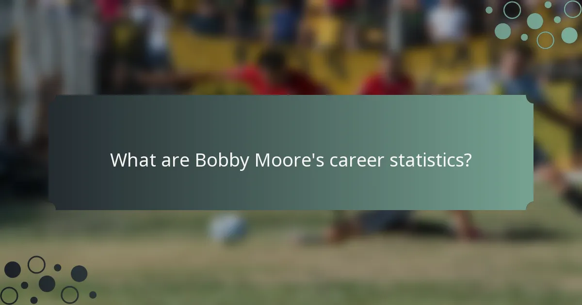 What are Bobby Moore's career statistics?