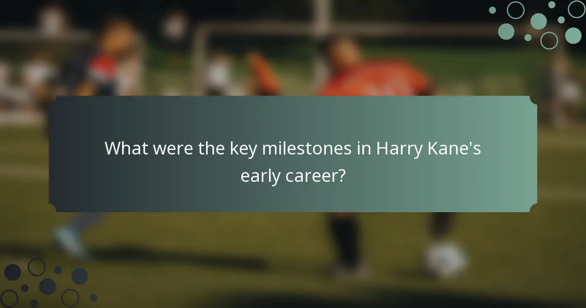 What were the key milestones in Harry Kane's early career?