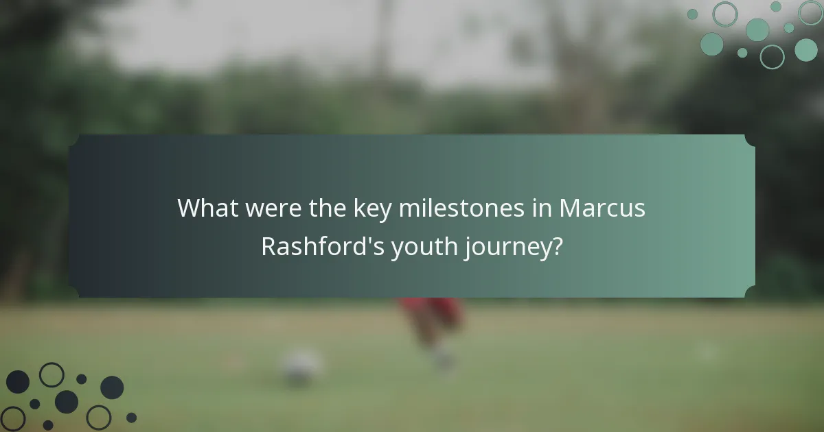 What were the key milestones in Marcus Rashford's youth journey?